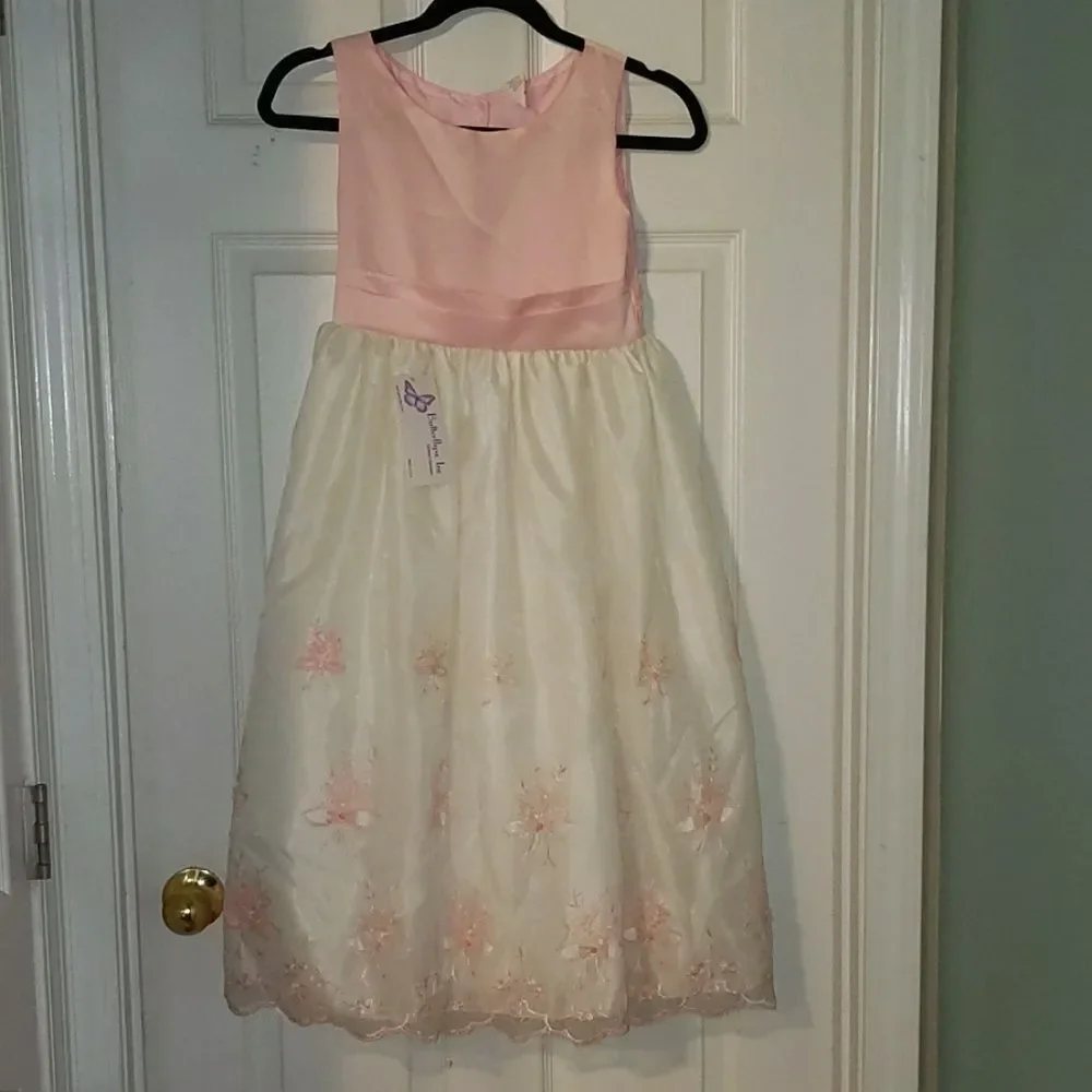 Butterflyxc Inc boutique pink and white  dress Sz